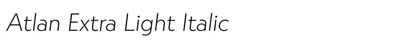 Atlan Extra Light Italic